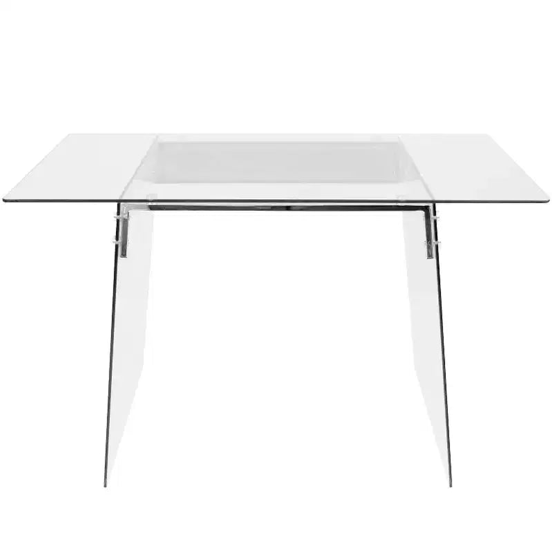 Glacier Contemporary Desk Clear Glass/Chrome -