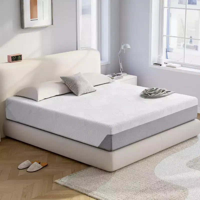 10 inch mattress, cooling memory foam mattress for cool sleep, 5-zone ergonomic decompression support, medium hardness